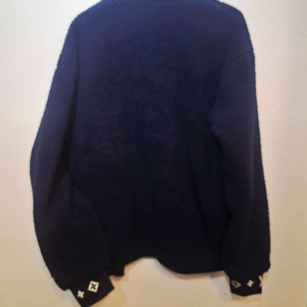 Vintage Louis Vuitton Sherpa Navy Blue Jacket In Excellent Condition XL - Picture 9 of 12
